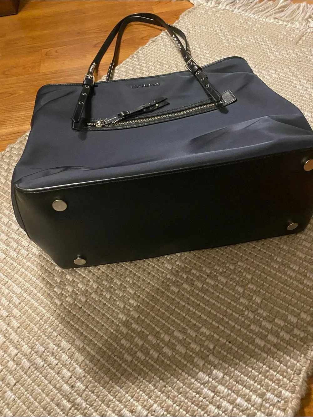 Michael Kors Navy Tote Bag with Studded Straps